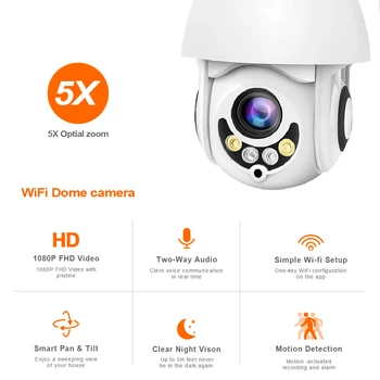 LOOSAFE Novo 5X Optični Zoom IP Kamero 1080P Brezžični WIFI IP CCTV Varnostne Kamere PTZ Speed Dome IR Prostem Vodoodporni Fotoaparati