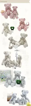 Luksuzni 15 cm Mini Bombaž Medved Lutke Lep Polnjene Živali PlushToys Srčkan Roza Trak Klasičnih medvedek Igrače