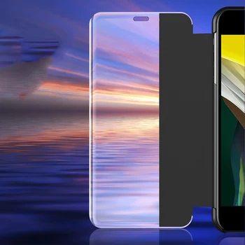 Luksuzni Usnje Ogledalo Flip Primeru Telefon Za Samsung S20 UItra S10 S8 S9 Plus Opomba 20 10 Pro 8 9 A51 A71 A50 A70 Pogled Pokrov
