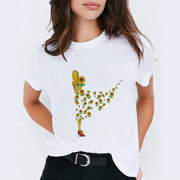 Luslos Kawaii Regrat, Akvarel slika majica s kratkimi rokavi Ženske Ženske Harajuku Kratek Rokav 90. letih Slog Grafični T Shirt Ženski Tee Vrhovi