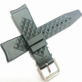 MERJUST blagovne Znamke 22 mm Gume, Silikona Watchband Črna Modra Watch Trak Za IWC PILOTNI PORTUGIESER IW323101