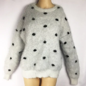 Mink kašmir debel pulover ženske, kašmir val točke puloverji pleteni čisto mink Meri barve, prosti shippingM20204