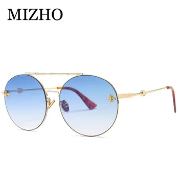 MIZHO 2020 Festival Kovinski Okvir za Očala Gradient sončna Očala Ženske Krog Letnik blagovne Znamke Oblikovalec Visoko Kakovostne UVa Očala Mujer