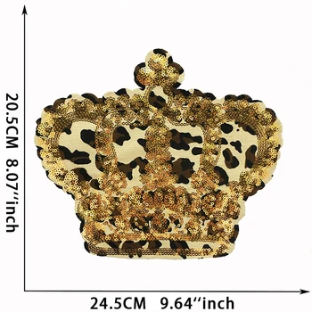 Moda vezenje sequins leopard krono čebel suknjič obliži osebnost T-shirt dekoracijo ročno zašiti Aplicirano šivalni pribor