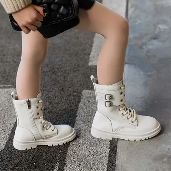 Modni Škornji Za Dekleta 2020 Jeseni, Pozimi Usnje Otrok Martin Dolgo Čevlji Fantje Sneg Škornji Dekleta Blagovne Znamke Športni Copati Otroci Športni Copati