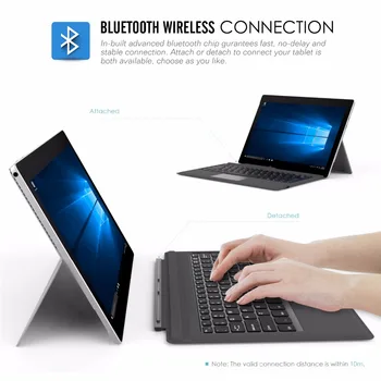 MoKo Tip Zalivu za Površinsko 7 Pro/ Pro 6 / Surface Pro 5 (Pro 2017),Lahki Slim Brezžični Bluetooth Tipkovnico z Dvema Gumb
