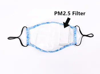 Moški ženske modni modra Bombažna tkanina PM2.5 zaščitni obraz masko za prah z 4pcs Ogljikov filter anti dokaz Gripe usta maske stroj