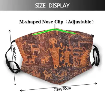 Native American. Prazgodovinske Petroglyphs. Maska za Večkratno uporabo Anti Meglica Dustproof Varstvo Respirator Maske z Filtri