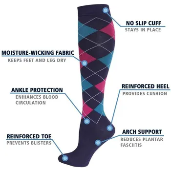 Nove Unisex Stiskanje Nogavice Noge, Ki Podpira Elastično Krčne Žile Stanja Kolena, Visoko Elastična Nogomet, Tek, Pohodništvo Športne Nogavice