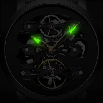 NOVI ljudje Gledajo AILANG edinstven design watch votlih vztrajnik moda samodejno ure vodo iz nerjavečega jekla, potapljanje ura prestavi sss