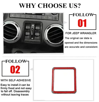 Okna Stikalo Gumb za Kritje Trim za Jeep Wrangler JK 2011-2017 Avto Notranja Oprema Dekoracijo Nalepke Styling ABS 1pcs/Set