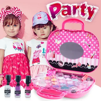 Otroci Ličila Igrače Komplet za Dekle Stroj Brez Strupenih Princesa Kozmetični Set s torbico, ki se Pretvarjamo, Predvajaj Igrače Set za Malo Dekle