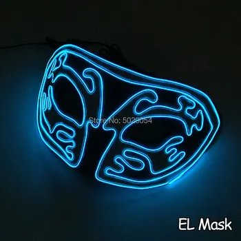 Padec Ladijskega prometa Led kitsune Žareče Masko Utripa, EL Neon luči Masko Za Poroko Festival Stranka Dekoracijo