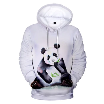 Panda Hoodies Moški Ženske 3D Sweatshirts Hip Hop Hooded ren Tiskanja Srčkan Panda 3D Hoodies Majica Moški pulover Unisex Vrhovi