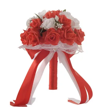 Perfectlifeoh Poročni Šopek Za Nevesto Družico Rose Cvet Pearl Poročni Šopek Za Poročno Dekoracijo