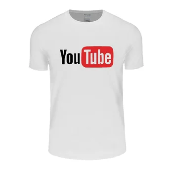 Poletje Youtubov Logotip, Tiskanje Moških Tshirts Moške Bombažne majice svoboden velike kodo moda prosti čas, Majice s kratkimi rokavi