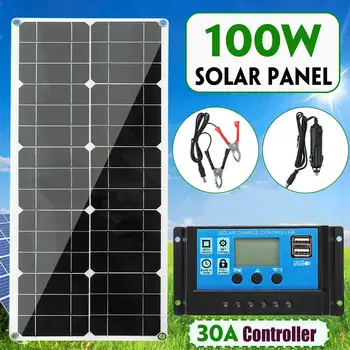 Prenosni sončne celice 100W + 30A solarni krmilnik za kampiranje na prostem vozila in morskih sončne baterije