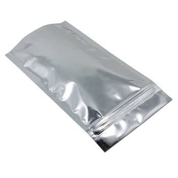 Prosojne Plastične embalaže Vrečko Stand Up Aluminijasto Folijo Zadrgo Vrečke Srebro Doypack Mylar Vrečke za Čaj, Kava, Prigrizek Shranjevanje