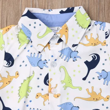 Pudcoco Poletje Malčke Baby Boy Oblačila Multi Color Dinozaver Print Majica Vrhovi Kratke Hlače 2Pcs Obleke, Gospod Oblačila