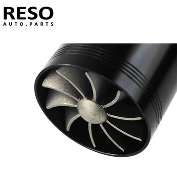 RESO-Avto Turbine turbinski polnilnik kit F1-Z Dvojno Turbino Turbo Polnilnika za dovod Zraka Plinska Goriva Ohranjevalnik Ventilator za dovod Zraka Cev 65-74mm