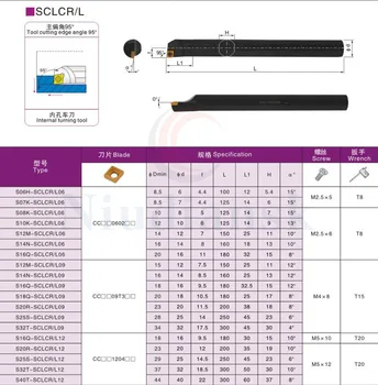 S06K-SCLCL06 S25S-SCLCR09 S12M-SCLCR06 S16Q-SCLCR09 S20R-SCLCL09 stružnica orodja za struženje orodje Imetnik CNC Notranji Dolgočasno Bar