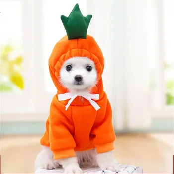Sadje Hoodie Pet Oblačila Psi Risanka Plašč za Psa Oblačila Majhne Kostum Žamet francoski Buldog Lepe Jeseni Rdeče Fant Ovratnik Perro