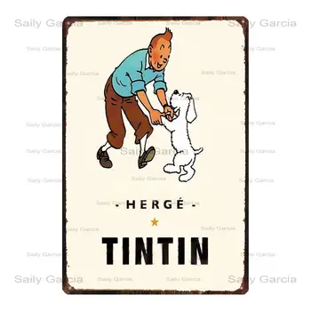 Tintin Risanka Kovinski Znak Železa Slikarstvo Risanka Pes Živali, Stenskih Oblog Kovinski Letnik Objave Otroci Soba Domače Obrti Retro Dekor Plakat