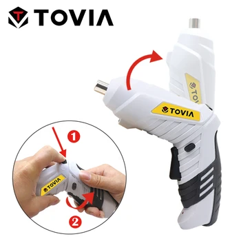 TOVIA 3,6 V Električni Strani Izvijač USB Akumulatorski Vijačnik Lithium Zložljive Izvijač Baterije z LED Luči