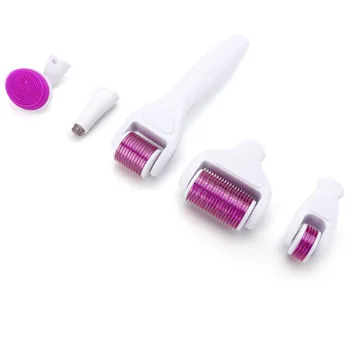 Tri-color 6 v 1 Microneedle Derma Roller Kit za Obraz in Telo Titana Dermaroller Mikro Igla Obraza Roller Nego Kože Orodje
