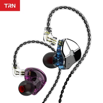 TRN ST1 1DD+1BA Hibridni V Uho Slušalke DJ HI-fi Monitor Teče Šport Slušalke Slušalka, Slušalke Z QDC Kabel TRN V90 BA5 VX