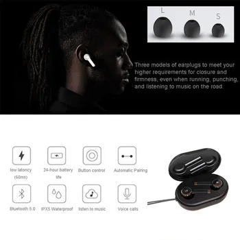 TWS L2 Bluetooth 5.0 brezžične Slušalke za Zmanjšanje Hrupa, Glasbo, Slušalke Nepremočljiva Šport Čepkov Deluje na Xiaomi Huawei Iphone