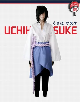 Uchiha Sasuke cosplay kostum anime Naruto Shippuden tretje Generacije Oblačila halloween Party (Blazer+hlače+Pas vrv+handguard