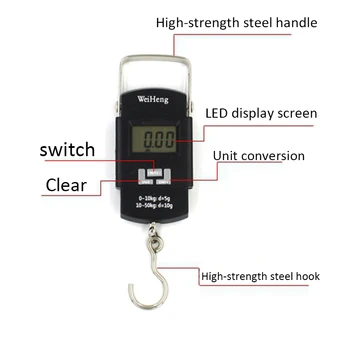 Urijk Prenosni Digitalni Obsega 50 kg/110 Veliko Zmogljivost Mini Elektronski Ozadja LCD-Zaslon Prtljage Obsega z Visi Kavelj