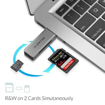 USB 3.0, da SD/Micro SD Card Reader, USB Tip A Dvojni Pomnilnik Sim Adapter Združljiv MacBook Air & Pro, Površina Knjige, in še Več
