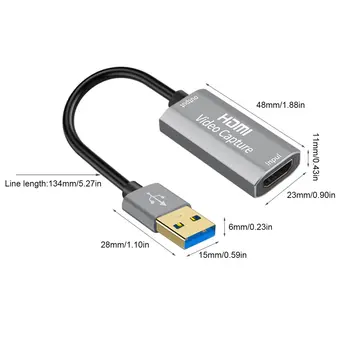 USB 3.0 Video Capture Card 1080P 60fps 4K HDMI Video Grabežljivac Polje za Macbook PS4 Igra Fotoaparat, Diktafon Živo