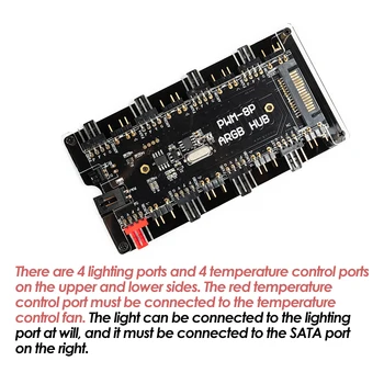 UTHAI Računalniške Komponente RGB Ventilator Regulator Temperature Nadzor Hitrosti/Light Color Dva-v-enem Krmilnik Računalniške Opreme