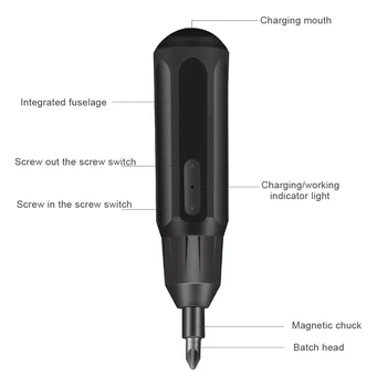 Vaja 3,6 V Priročniku USB za Polnjenje Električni Izvijač Za Mobilni Telefon DIY Popravila Z 2 Vijak Bitov Gospodinjski Cordless