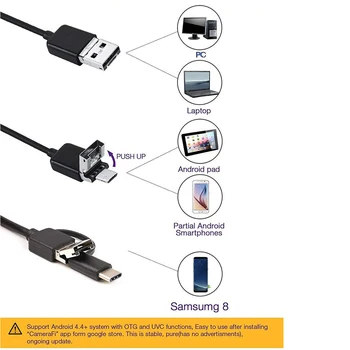 Vroče 720P USB Android Endoskop Fotoaparat Prilagodljiv Kača Cev Pregleda Endoskop Telefon in PC Borescope Orodje