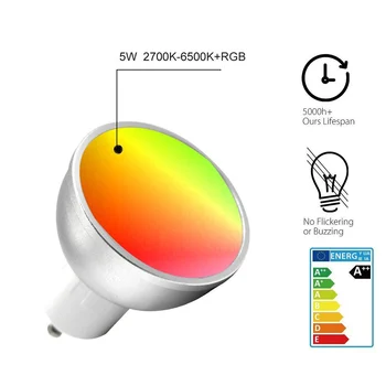 WiFi Smart Žarnice E27/GU5.3/GU10 RGBW 6W LED možnost zatemnitve Svetlobe Pokal Združljiv z Alexa&Google Doma Oddaljeno Mesto Luči