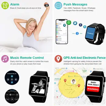 X6 Bluetooth Smart ura S Kamero, Podpira TF KARTICE Sim na Zaslonu na Dotik Budilka Spanja Spremljanje Šport Pazi Za Otrok Moški Ženske