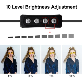 Yizhestudio 2 v 1 LED Svetlobni Obroč Razsvetljave, Komplet Foto Lučka za Video v Živo Youtube Selfie svetilko z Bluetooth Nastavek za Telefon Držite