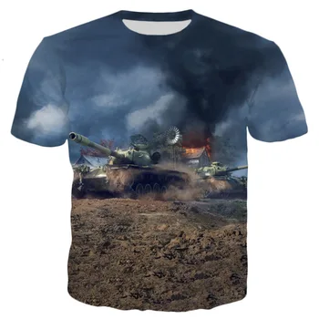 YX DEKLE 2019 Novo poletje 3d-Modni Moški T-Shirt Igre World Of Tanks vzorci Tiskanih Moški Ženske Priložnostne Kul majice, vrhovi