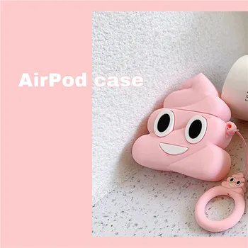Za Airpods Primeru 3D Srčkan Brezžična tehnologija Bluetooth Risanka Slušalke Primerih Za Apple Airpods 1/2 Mehki Silikonski Pokrov z Prst Prstan