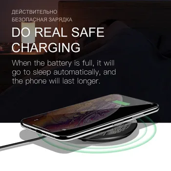 Za Samsung S8 S9 15W Pregleden Brezžični Polnilnik Za iPhone 11 Pro X Mobilni Telefon Qi Polnjenje Pad Hitro Polnjenje Brezžični Polnilnik