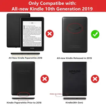 Za Vse Nove Kindle 2019 Primeru Krpo Teksturo PU Usnje Smart Primeru PC Zadnji Trdi Pokrovček za Vse-Novi Kindle 10. 2019 Sprosti