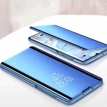 Za Xiaomi POCO X3 Primeru Luksuznih Ogledalo, Usnja Flip zaščitni Pokrov Za Xiaomi POCO X3 NFC Primeru Shockproof Lupini