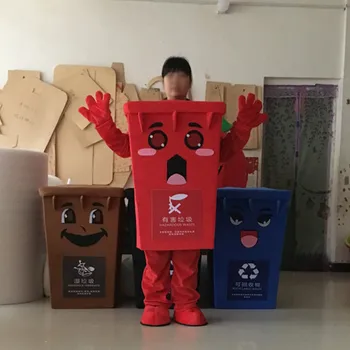 Zelena Recikliranje Smeti Maskota Kostum Za Odrasle Velikosti Odpadki Pepel Bin Smeti Anime Noša Oglaševanje Mascotte Fancy Oblačenja